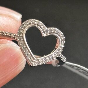 Silver Heart ring with Natural diamond